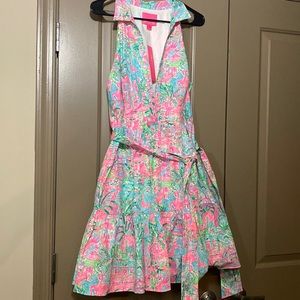 Lilly Pulitzer Trisha Stretch Shirtdress in Spotted on Worth, Size 12, NWT